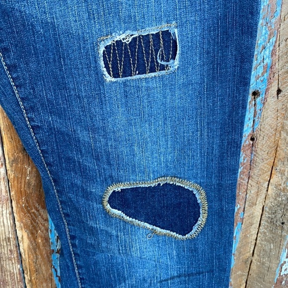 Ring Of Fire Mens Patch Slim Fit Jeans - Picture 5 of 12